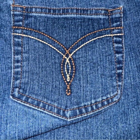 Westport Women's Blue Jeans Size 12 High-Rise Wide Leg Stretch Denim Med Wash - Picture 3 of 5